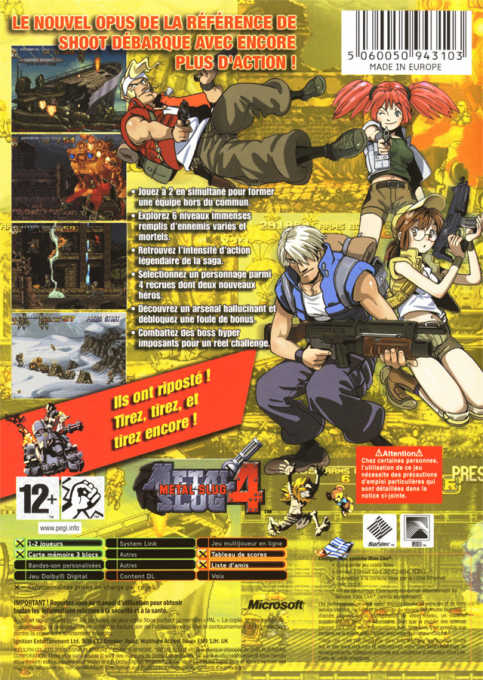 Metal Slug 4 — box-2D-back (FR)