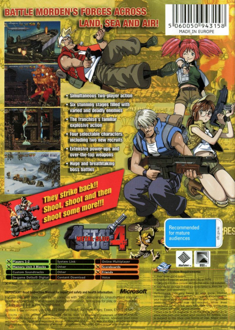 Metal Slug 4 — box-2D-back (AU)