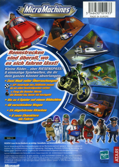 Micro Machines — box-2D-back (DE)