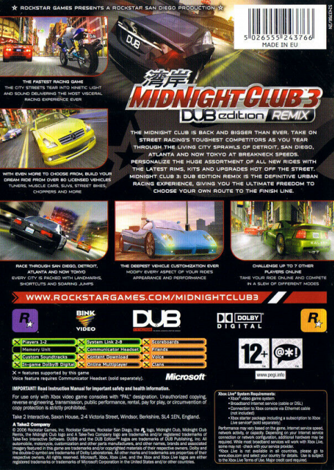 Midnight Club 3 - Dub Edition Remix — box-2D-back (EU)