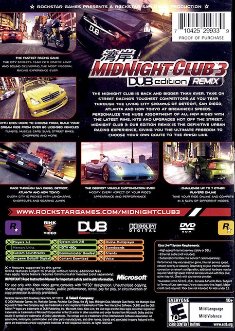 Midnight Club 3 - Dub Edition Remix — box-2D-back (US)