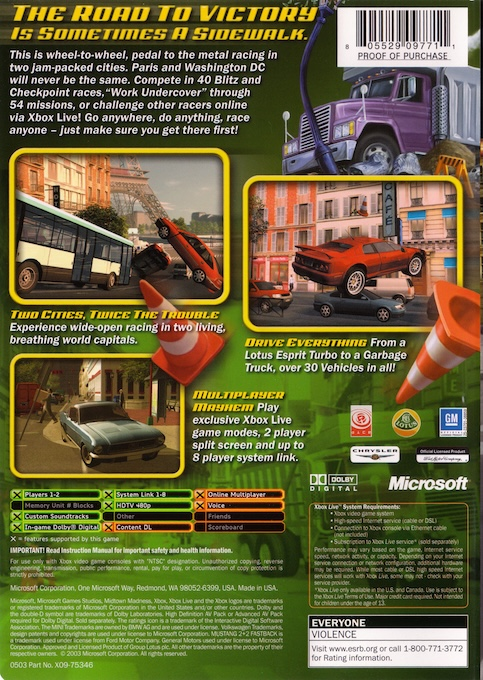 Midtown Madness 3 — box-2D-back (US)