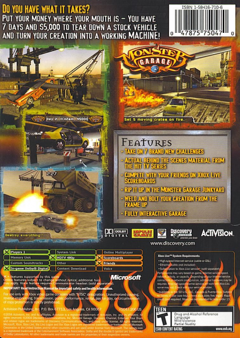 Monster Garage — box-2D-back (US)
