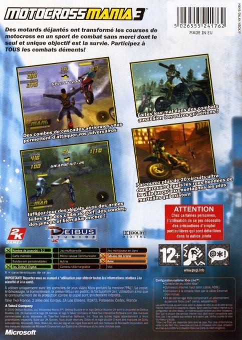 Motocross Mania 3 — box-2D-back (FR)