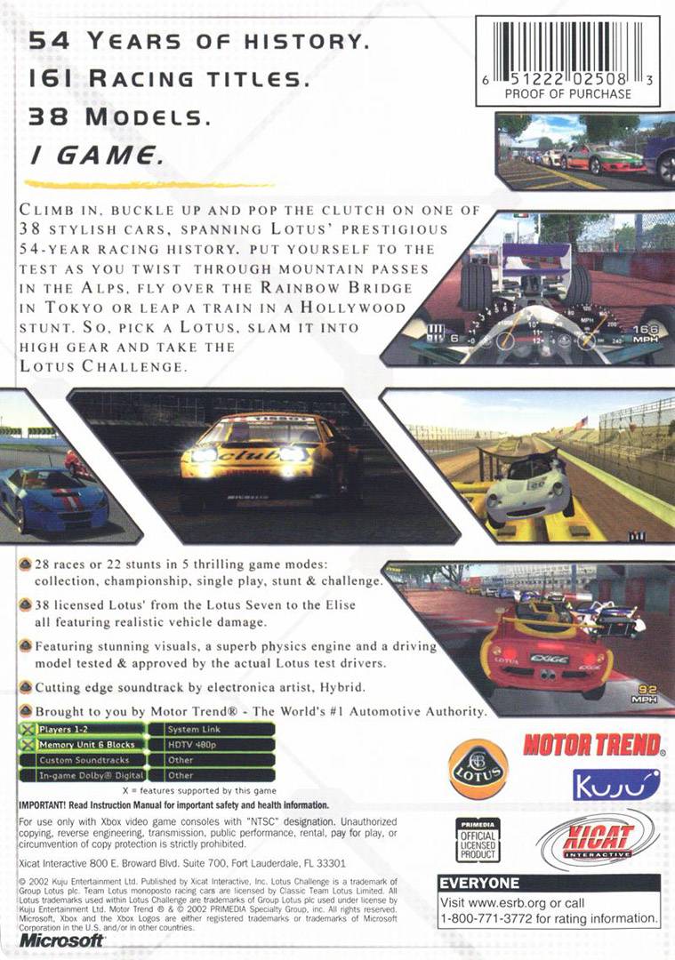 Lotus Challenge — box-2D-back (US)