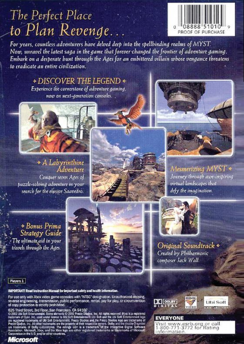 Myst 3 - Exile — box-2D-back (US)