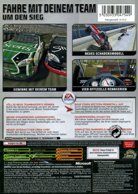 Nascar 06 - Total Team Control — box-2D-back (DE)