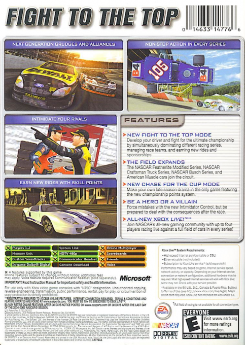 NASCAR 2005 - Chase for the Cup — box-2D-back (US)
