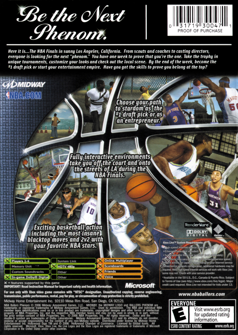 Nba Ballers - Phenom — box-2D-back (US)
