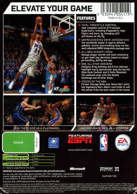Nba Live 07 — box-2D-back (AU)
