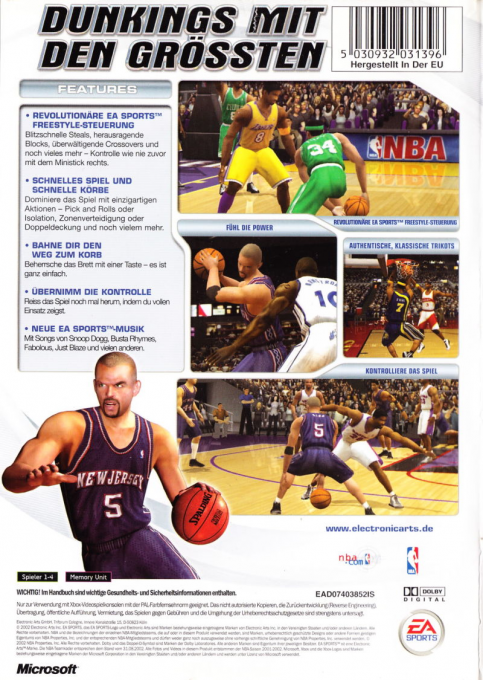 NBA Live 2003 — box-2D-back (DE)