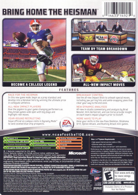 Ncaa Football 06 — box-2D-back (US)
