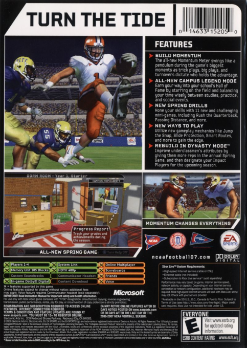 Ncaa Football 07 — box-2D-back (US)