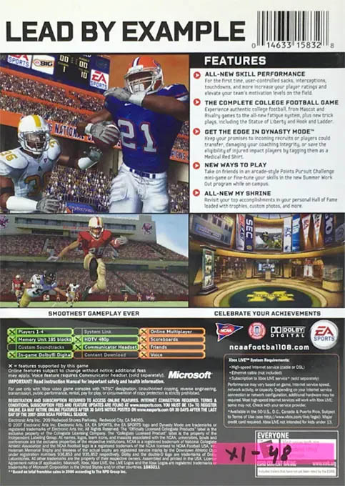 Ncaa Football 08 — box-2D-back (US)