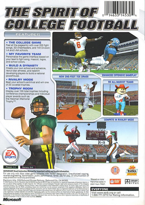 Ncaa Football 2003 — box-2D-back (US)