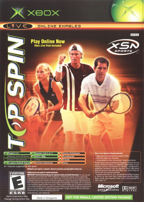 Ncaa Football 2005 And Top Spin — box-2D-back (US)
