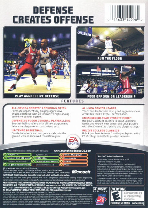 Ncaa March Madness 06 — box-2D-back (US)