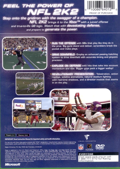 Nfl 2k2 — box-2D-back (US)