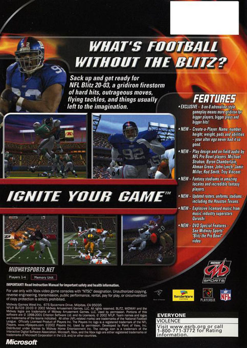 Nfl Blitz 2003 — box-2D-back (US)