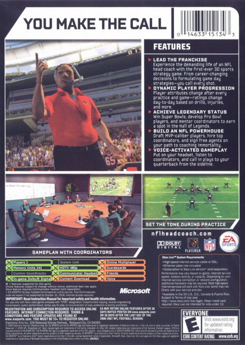 Nfl Head Coach — box-2D-back (US)