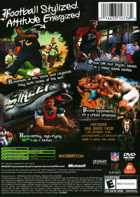NFL Street — box-2D-back (US)