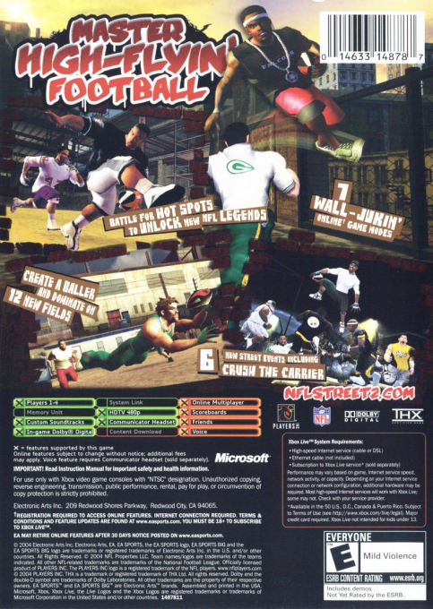NFL Street 2 — box-2D-back (US)