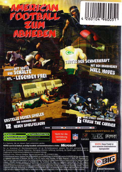 NFL Street 2 — box-2D-back (DE)