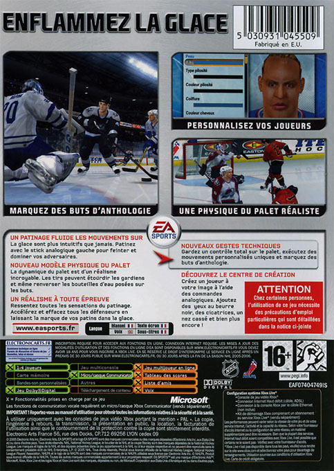 NHL 06 — box-2D-back (FR)