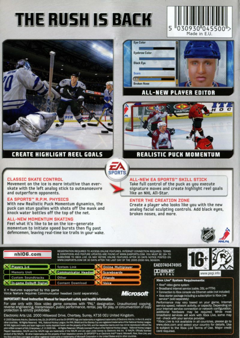 NHL 06 — box-2D-back (EU)