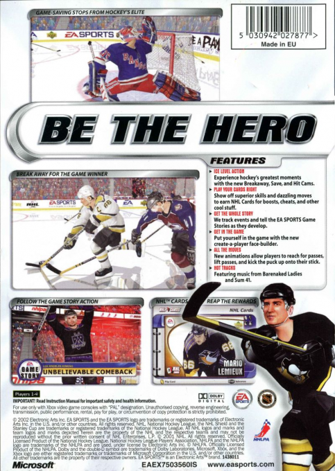 Nhl 2002 — box-2D-back (SE)