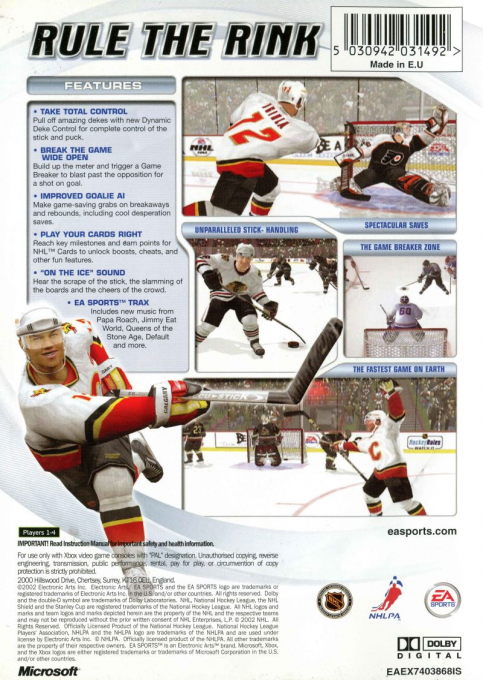 NHL 2003 — box-2D-back (SE)