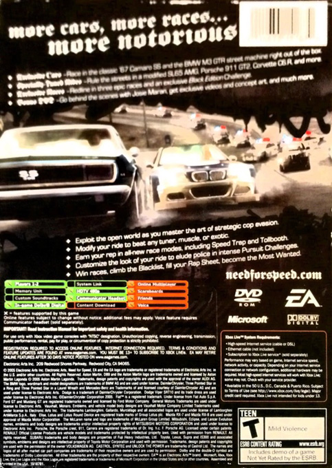 Need for Speed - Most Wanted - Black Edition — box-2D-back (US)