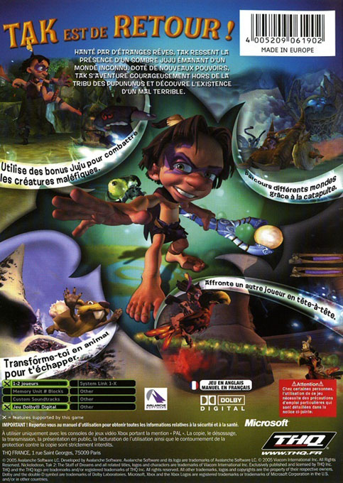 Tak 2 - The Staff Of Dreams — box-2D-back (FR)