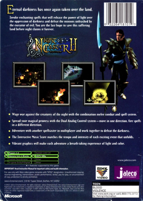 Nightcaster 2 - Equinox — box-2D-back (US)