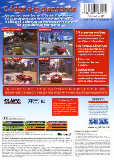 OutRun 2006 - Coast 2 Coast — box-2D-back (FR)