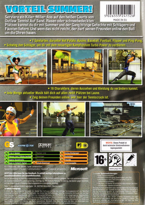 Outlaw Tennis — box-2D-back (DE)