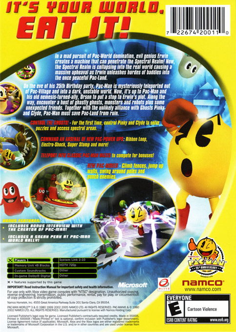 Pac-Man World 3 — box-2D-back (US)