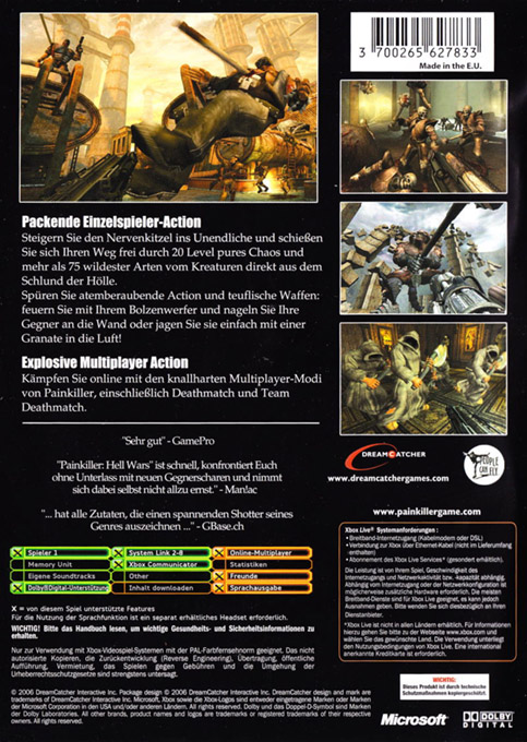 Painkiller - Hell Wars — box-2D-back (DE)