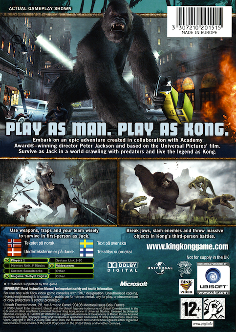 Peter Jackson's King Kong - The Official Game Of The Movie — box-2D-back (EU)