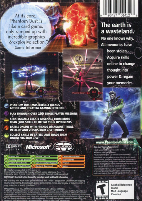 Phantom Dust — box-2D-back (US)