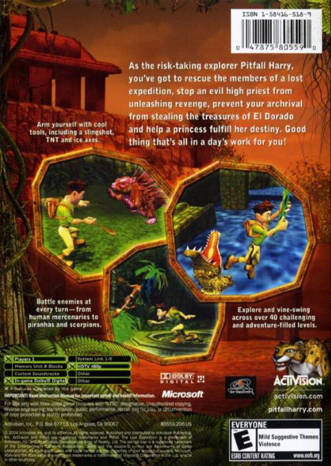 Pitfall - The Lost Expedition — box-2D-back (US)