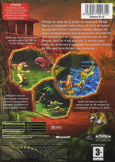 Pitfall - The Lost Expedition — box-2D-back (FR)