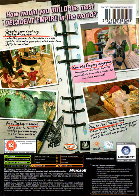 Playboy - The Mansion — box-2D-back (UK)