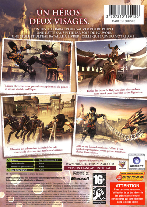 Prince of Persia - The Two Thrones — box-2D-back (FR)