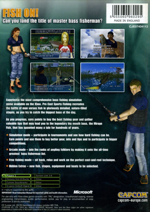 Pro Cast Sports Fishing Game — box-2D-back (EU)