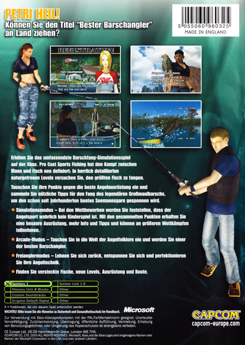 Pro Cast Sports Fishing Game — box-2D-back (DE)