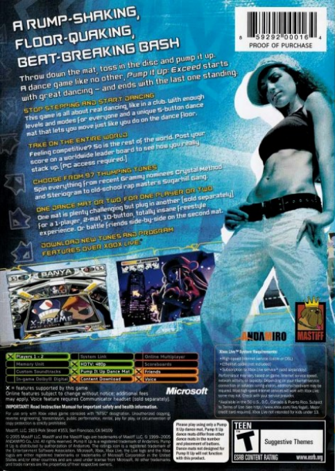Pump It Up - Exceed — box-2D-back (US)