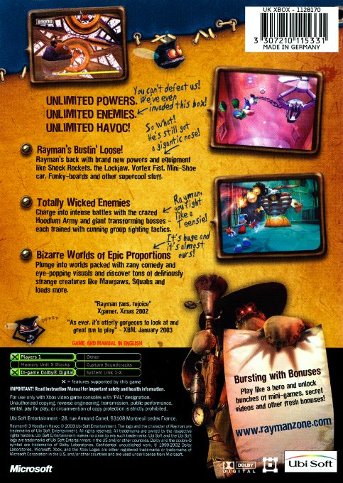 Rayman 3 - Hoodlum Havoc — box-2D-back (EU)