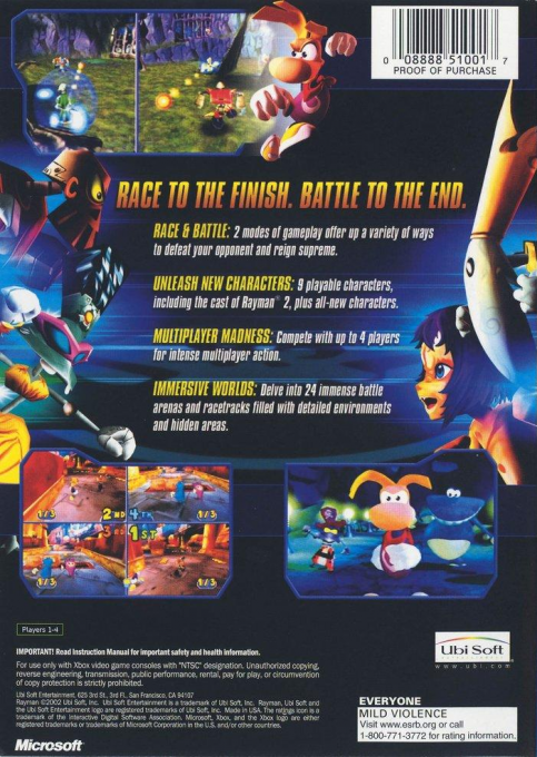 Rayman Arena — box-2D-back (US)