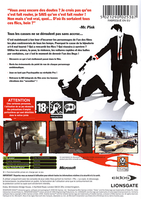 Reservoir Dogs — box-2D-back (FR)